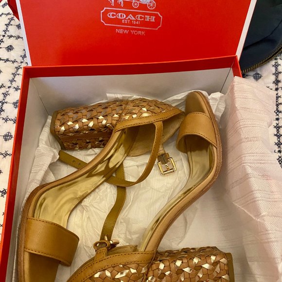 COACH Terri Veg Calf Formal Block Heel 7.5M - Picture 2 of 13